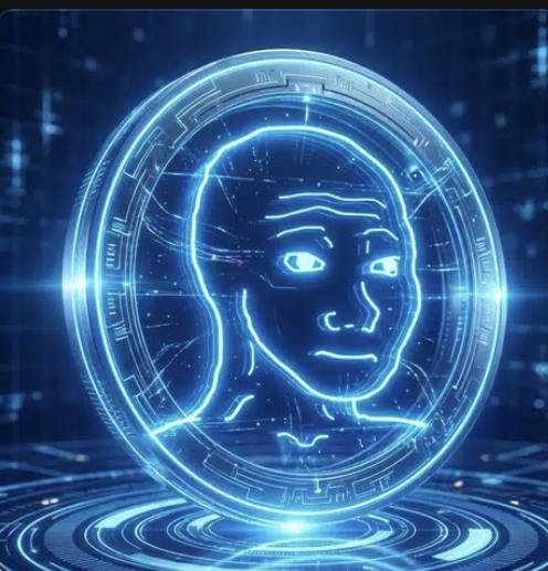 Futuristic holographic face